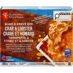 President's Choice Crab and Lobster Bake and Serve Dip 360 g, $2.78/100g