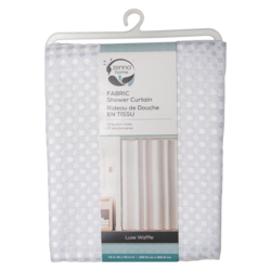 Zenna Home Fabric Shower Curtain, Luxe Waffle 1 ea, $20.00/1ea