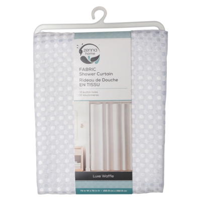 Zenna Home Fabric Shower Curtain, Luxe Waffle 1 ea, $15.00/1ea