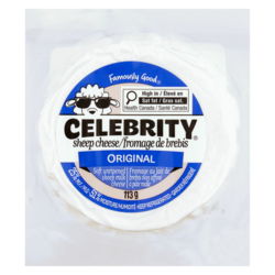 Celebrity Soft Unripened Sheep's Milk Cheese Original 25 % M.F. 113 g, $5.74/100g