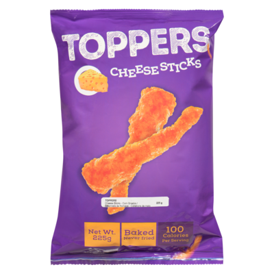 Toppers Cheese Sticks, Cheddar 225 g, $1.56/100g