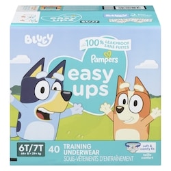 Pampers Sous-vêtements d’entraînement Easy Ups, taille 7 (6T/7T, garçons, 40 sous-vêtements 40 ea, 0,67 $/1ch