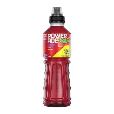 Powerade Sports Drink Xtra Sour Cherry Kicker Bottle 710 ml, $0.25/100ml