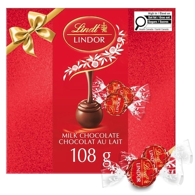 Lindt LINDOR Truffes au chocolat au lait, Boîte 0.108 kg, $9.26/100g