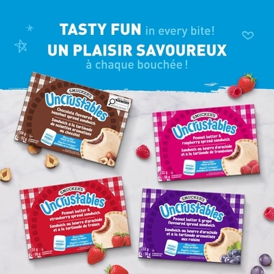 Smuckers Uncrustables Peanut Butter & Raspberry Spread Sandwich 4 Sandwiches 4x58.0 g, $2.58/100g