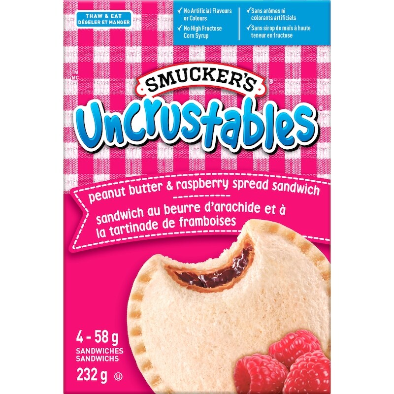 Peanut Butter & Raspberry Spread Sandwich