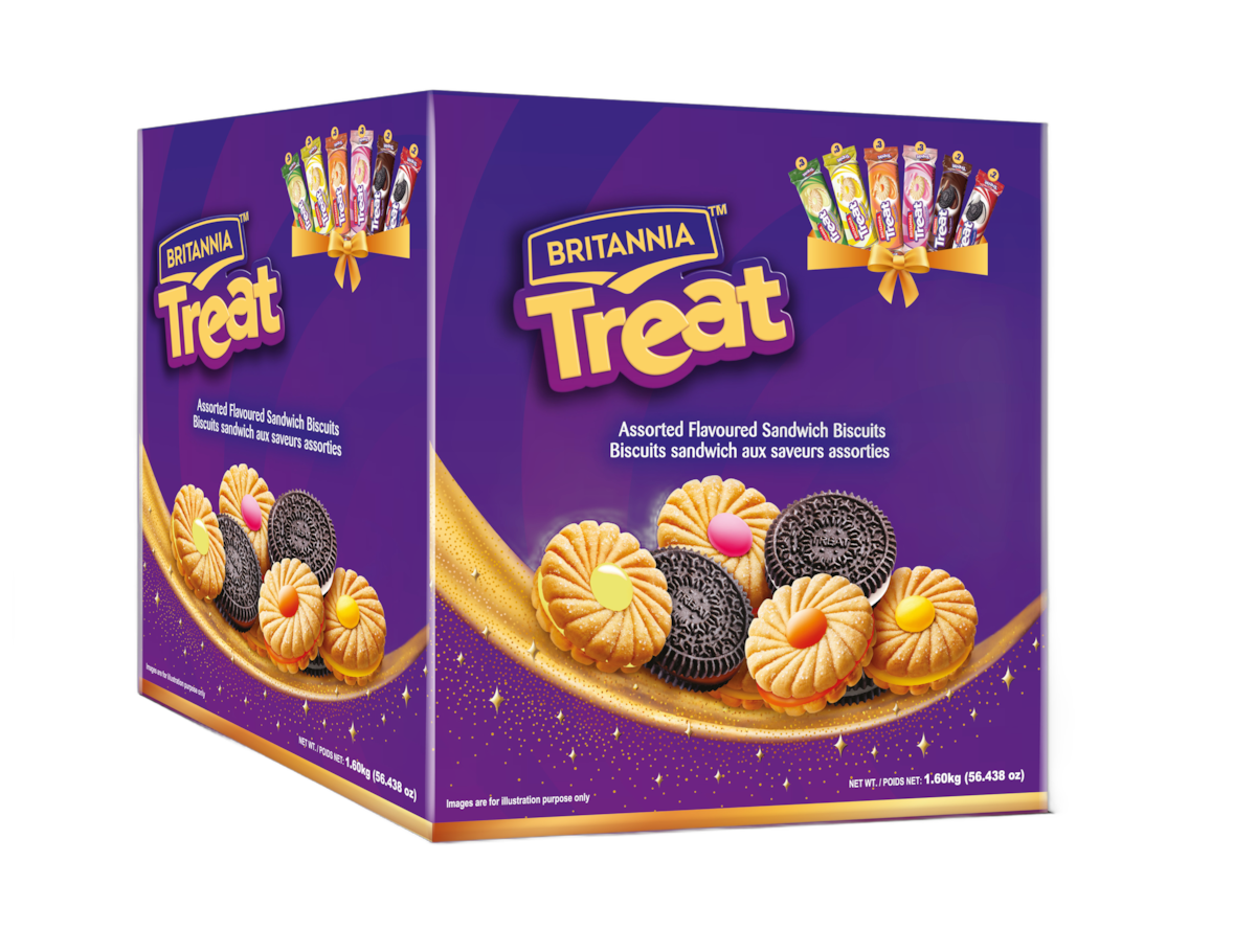 Britannia Treat Assorted Flavoured Sandwich Biscuits 1.6 kg, $0.81/100g