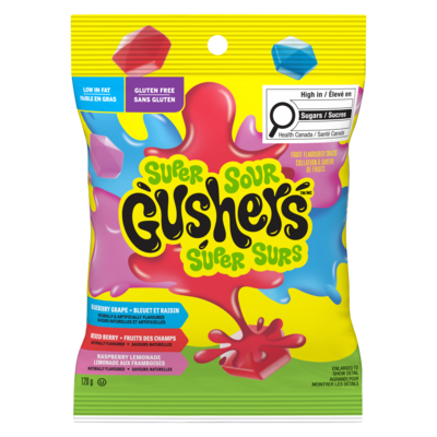 Betty Crocker Super Sour Gushers, Gluten Free Fruit Flavoured Snack  120 g, $1.67/100g
