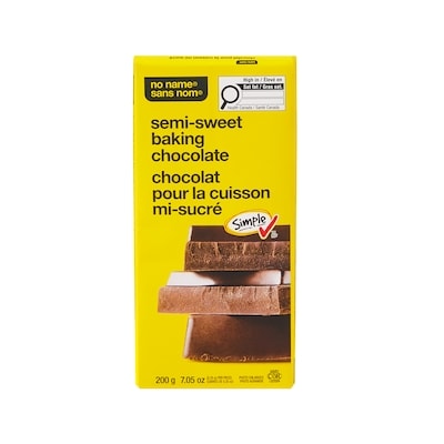 Sans Nom Chocolat pour la cuisson mi-sucré 200 g, 2,40 $/100g
