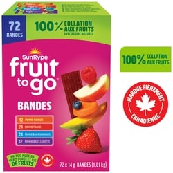 SunRype Assortiment de collations 100 % fruits Fruit to Go, 72 x 14 g 72x14.0 g, 2,68 $/100g