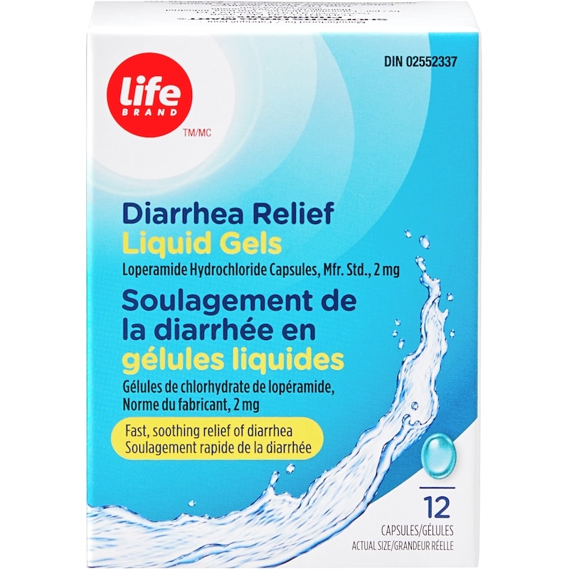 Diarrhea Relief Liquid Gels 2 mg 12 Capsules