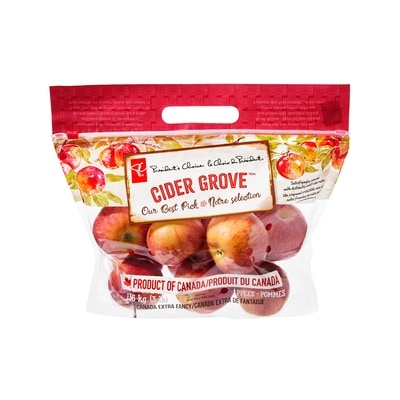 President's Choice Our Best Pick Cider Grove Apples (Bag) 1.36 kg, $0.44/100g