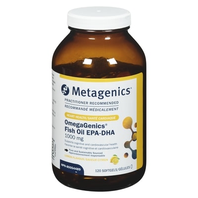 METAGENICS Fish Oil Epa-Dha 1000 Mg Lemon Flavour 120 ea, $0.83/1ea