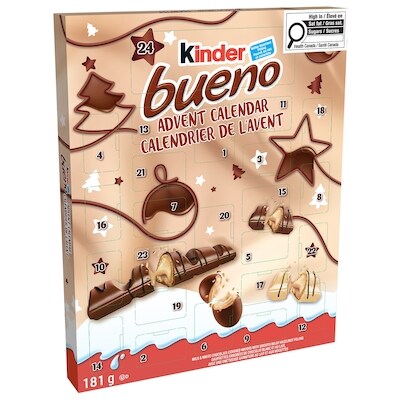 Kinder BUENO Calendrier de l’Avent 2026, 24 Chocolats de Noël Assortis 181 g, 6,63 $/100g