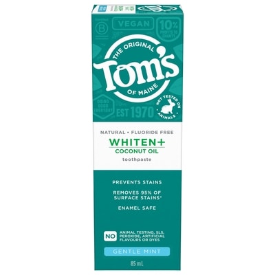 Tom's of Maine Toothpaste Whiten+ Coconut Oil Gentle Mint 85 ml, $9.40/100ml