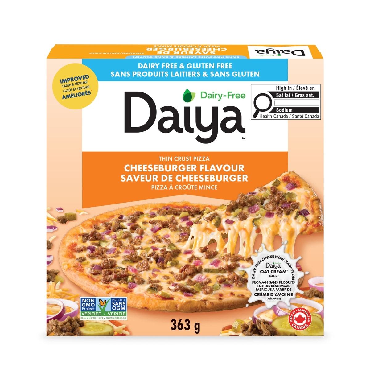 Daiya Dairy Free Gluten Free Meatless Cheeseburger Flavour Pizza