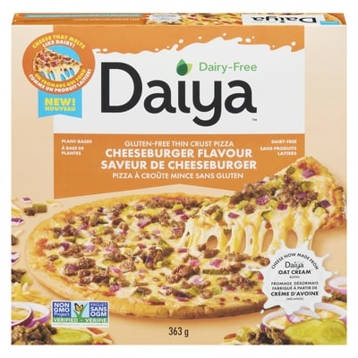 Daiya Pizza à croûte mince sans gluten saveur de cheeseburger 363 g, 3,30 $/100g