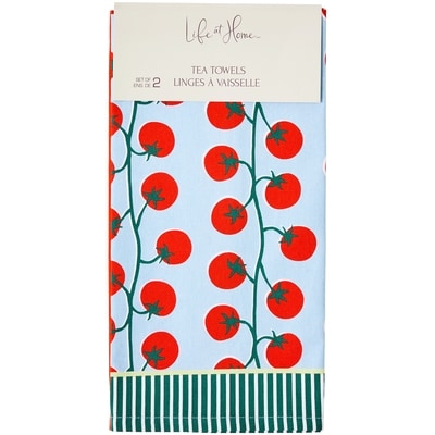 Life at Home Cotton Tea Towels 2 Pack - Tomato 1 ea, $10.00/1ea