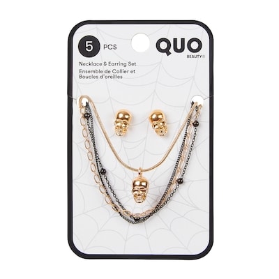 Quo Beauty Skull Ear With Layered Necklace Black 1 ea, $11.00/1ea