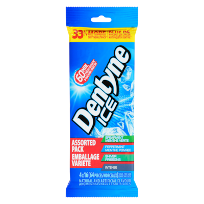 Dentyne Gomme sans sucre emballage variete 4 ea, 1,20 $/1ch