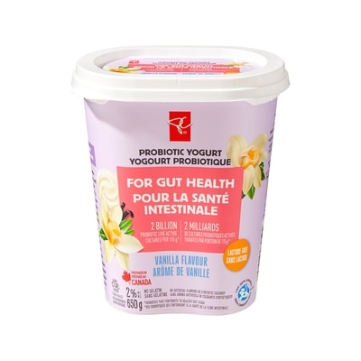 le Choix du Président Yogourt probiotique à l’arôme de vanille 650 g, 0,54 $/100g