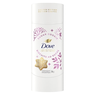 Dove Limited Edition Holiday Treats Antiperspirant Deodorant, Sugar Cookie Sprinkle, 72-Hour Sweat & Odour Protection 74 g, $10.81/100g