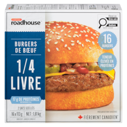 Cardinal Burgers de bœuf 1/4 livre format club 1.81 kg, 1,93 $/100g