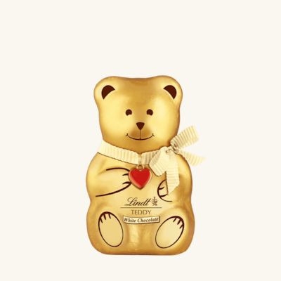 Lindt Christmas TEDDY White Chocolate 100 g, $9.79/100g