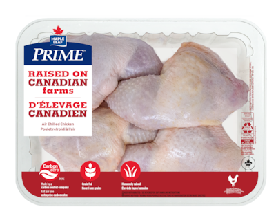 Maple Leaf Prime Cuisse de poulet (attachée au dos) 1 kg, 1,20 $/100g