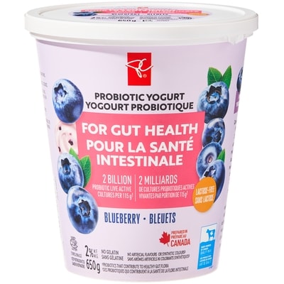 le Choix du Président Yogourt probiotique sans lactose aux bleuets 650 g, 0,54 $/100g