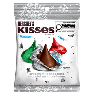Hershey’s Friandise de temps des fêtes au chocolat au lait crémeux kisses 78 g, 3,83 $/100g
