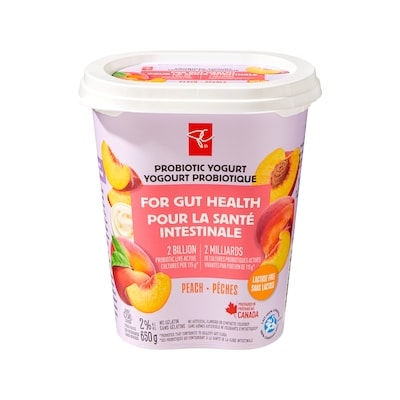 le Choix du Président Yogourt probiotique aux pêches 650 g, 0,54 $/100g