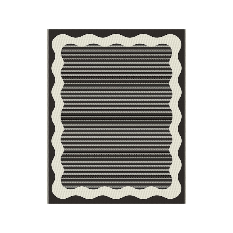 Reversible Outdoor Rug - Scallop Stripes