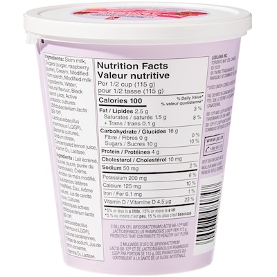 Yogourt probiotique sans lactose aux framboises