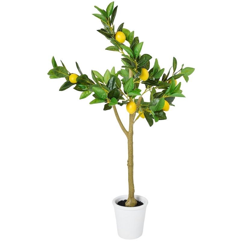 Faux Lemon Tree with Pot