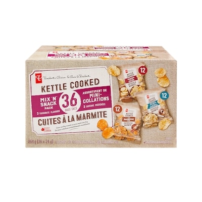 President's Choice Kettle Cooked Mix 'N' Snack Pack 36 Bags 864 g, $2.89/100g