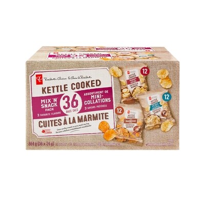 le Choix du Président Assortiment de mini-collations cuites à la marmite, emballage de 36 sacs 864 g, 4,28 $/100g