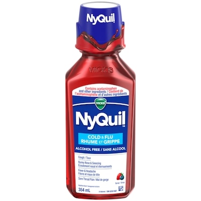 Vicks Nyquil Rhume et grippe sans alcool 354 ml, 5,36 $/100ml