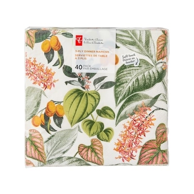 le Choix du Président Lot de 40 serviettes de table à 3 plis – motif tropical 40 ea, 0,13 $/1ch