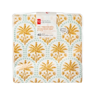 le Choix du Président Lot de 40 serviettes de table à 3 plis – palmier festonné 40 ea, 0,13 $/1ch