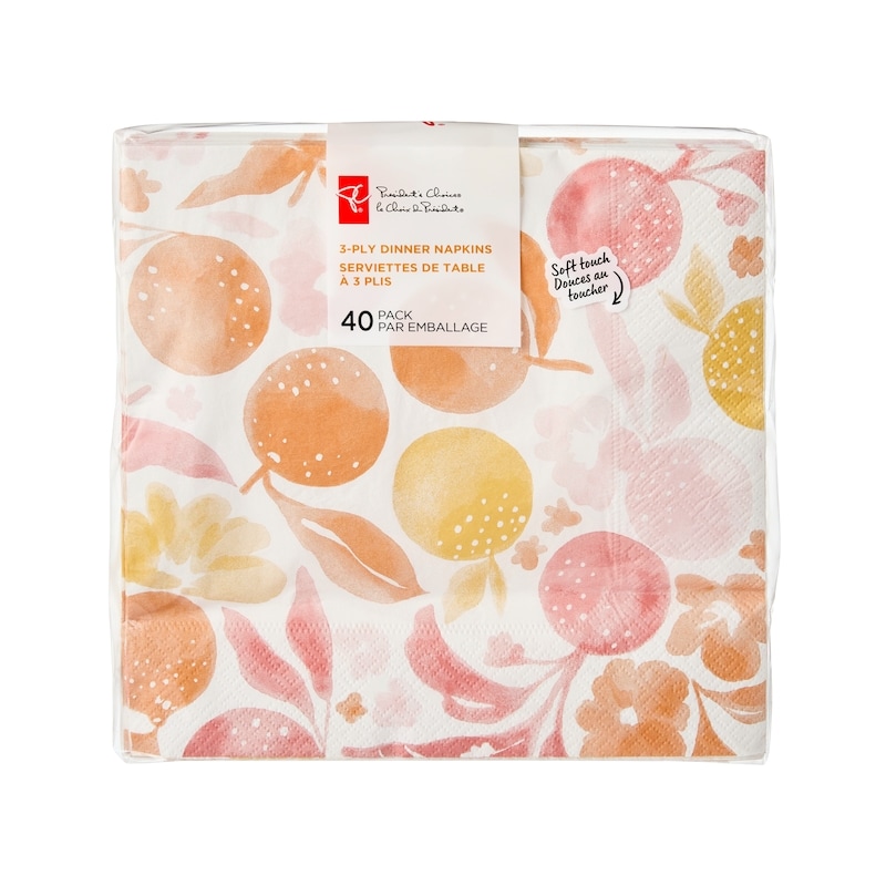 3 Ply Dinner Napkins 40 Pack - Citrus