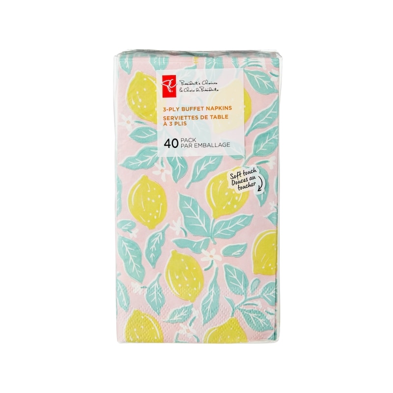 3 Ply Buffet Napkins 40 Pack - Lemons
