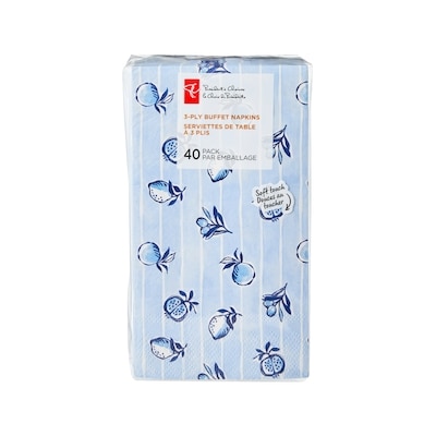 President's Choice 3 Ply Buffet Napkins 40 Pack - Fruits 40 ea, $0.13/1ea
