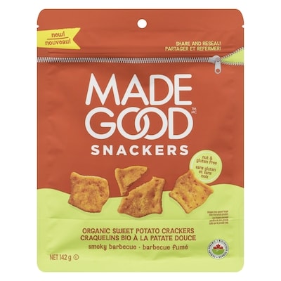 Made Good Organic Sweet Potato Crackers Smoky Barbecue 142 g, $5.49/100g
