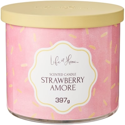 Life at Home Strawberry Amore Scented 3-Wick Candle 1 ea, $16.00/1ea