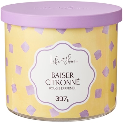 Life at Home Bougie parfumée à 3 mèches Baiser citronné 1 ea, 16,00 $/1ch