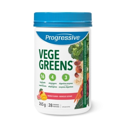 Progressive Poudre VegeGreens, Mangue goyave 265 g, 21,13 $/100g