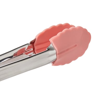 Mini Silicone Tongs - Peach