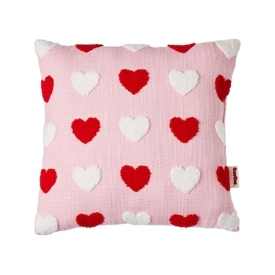 null Coussin tufté avec des cœurs – cœurs sur l’ensemble 1 ea, 10,00 $/1ch