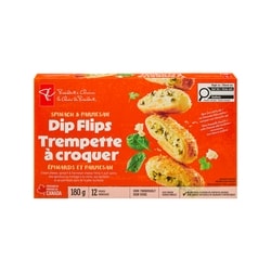 President's Choice Spinach and Parmesan Dip Flips  180 g, $3.33/100g